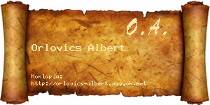 Orlovics Albert névjegykártya