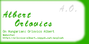 albert orlovics business card